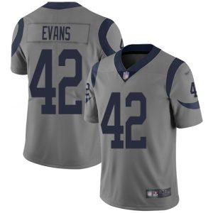 Gorgeous Rams #42 Ethan Evans Gray Men's Stitched NFL Limited Inverted Legend Jersey