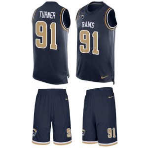 Marvelous Rams #91 Kobie Turner Navy Blue Team Color Men's Stitched NFL Limited Tank Top Suit Jersey