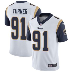 Superb Rams #91 Kobie Turner White Men's Stitched NFL Vapor Untouchable Limited Jersey