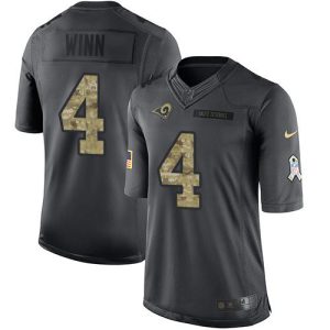 Superb Rams #4 Dresser Winn Black Men's Stitched NFL Limited 2016 Salute to Service Jersey