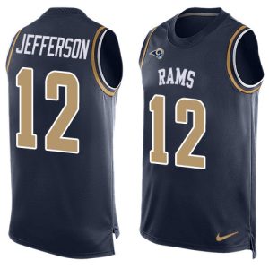 High quality Rams #12 Van Jefferson Navy Blue Team Color Men's Stitched NFL Limited Tank Top Jersey