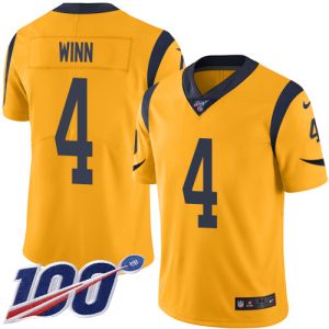 Outstanding Rams #4 Dresser Winn Gold Men's Stitched NFL Limited Rush 100th Season Jersey
