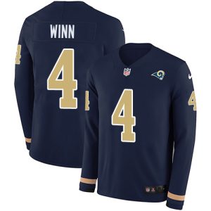 Superior Rams #4 Dresser Winn Navy Blue Team Color Men's Stitched NFL Limited Therma Long Sleeve Jersey