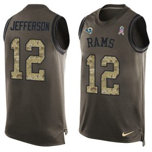 Outstanding Rams #12 Van Jefferson Green Men's Stitched NFL Limited Salute To Service Tank Top Jersey