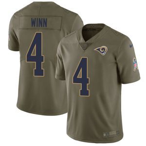 Superb Rams #4 Dresser Winn Olive Men's Stitched NFL Limited 2017 Salute to Service Jersey