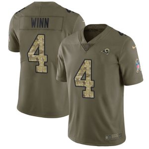 Exceptional Rams #4 Dresser Winn Olive/Camo Men's Stitched NFL Limited 2017 Salute To Service Jersey