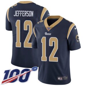 Exceptional Rams #12 Van Jefferson Navy Blue Team Color Men's Stitched NFL 100th Season Vapor Untouchable Limited Jersey