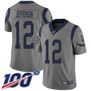 Outstanding Rams #12 Van Jefferson Gray Men's Stitched NFL Limited Inverted Legend 100th Season Jersey