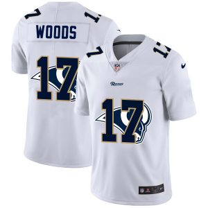 High quality Los Angeles Rams #17 Robert Woods White Men's Team Logo Dual Overlap Limited NFL Jersey