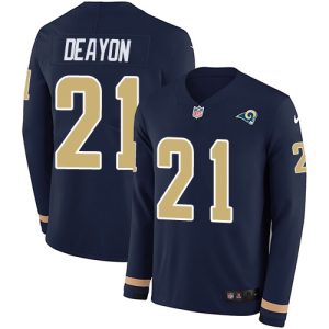 Superior Rams #21 Donte Deayon Navy Blue Team Color Men's Stitched NFL Limited Therma Long Sleeve Jersey