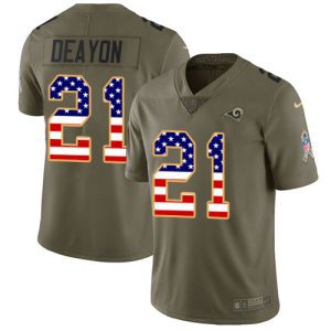 Marvelous Rams #21 Donte Deayon Olive/USA Flag Men's Stitched NFL Limited 2017 Salute To Service Jersey