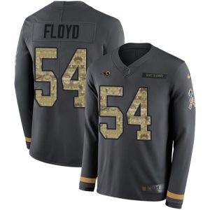 Superior Rams #54 Leonard Floyd Anthracite Salute to Service Men's Stitched NFL Limited Therma Long Sleeve Jersey