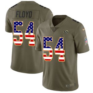 High quality Rams #54 Leonard Floyd Olive/USA Flag Men's Stitched NFL Limited 2017 Salute To Service Jersey
