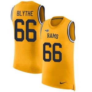 Premium Rams #66 Austin Blythe Gold Men's Stitched NFL Limited Rush Tank Top Jersey