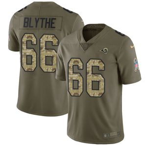 Premium Rams #66 Austin Blythe Olive/Camo Men's Stitched NFL Limited 2017 Salute To Service Jersey