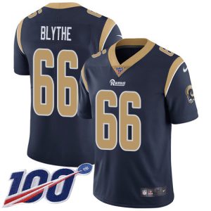 Finest Rams #66 Austin Blythe Navy Blue Team Color Men's Stitched NFL 100th Season Vapor Untouchable Limited Jersey