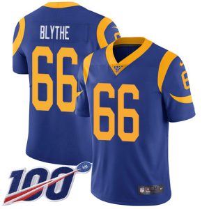 Superb Rams #66 Austin Blythe Royal Blue Alternate Men's Stitched NFL 100th Season Vapor Untouchable Limited Jersey