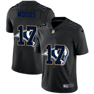 Exceptional Los Angeles Rams #17 Robert Woods Men's Team Logo Dual Overlap Limited NFL Jersey Black