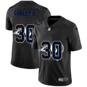 Superior Los Angeles Rams #30 Todd Gurley II Men's Team Logo Dual Overlap Limited NFL Jersey Black