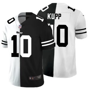 Outstanding Los Angeles Rams #10 Cooper Kupp Men's Black V White Peace Split Vapor Untouchable Limited NFL Jersey