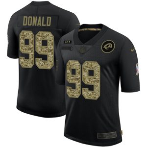 Exceptional Los Angeles Rams #99 Aaron Donald Men's 2020 Salute To Service Camo Limited NFL Jersey Black