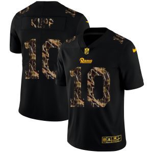 Premium Los Angeles Rams #10 Cooper Kupp Men's Black Flocked Lightning Vapor Limited NFL Jersey