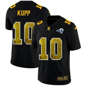 Outstanding Los Angeles Rams #10 Cooper Kupp Men's Black Golden Sequin Vapor Limited NFL Jersey