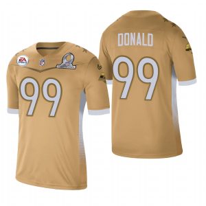 Outstanding Los Angeles Rams #99 Aaron Donald 2021 NFC Pro Bowl Game Gold NFL Jersey