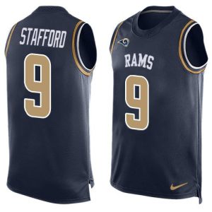 High quality Los Angeles Rams #9 Matthew Stafford Navy Blue Team Color Men's Stitched NFL Limited Tank Top Jersey