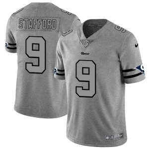 Premium Los Angeles Rams #9 Matthew Stafford Men's Gray Gridiron II Vapor Untouchable Limited NFL Jersey
