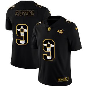 Gorgeous Los Angeles Rams #9 Matthew Stafford Men's Carbon Black Vapor Cristo Redentor Limited NFL Jersey