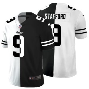 Superb Los Angeles Rams #9 Matthew Stafford Men's Black V White Peace Split Vapor Untouchable Limited NFL Jersey