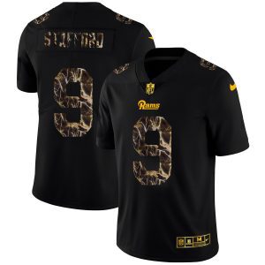 Marvelous Los Angeles Rams #9 Matthew Stafford Men's Black Flocked Lightning Vapor Limited NFL Jersey