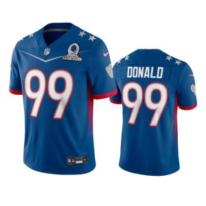 High quality Rams #99 Aaron Donald Men's NFL 2022 NFC Pro Bowl Game Jersey Royal