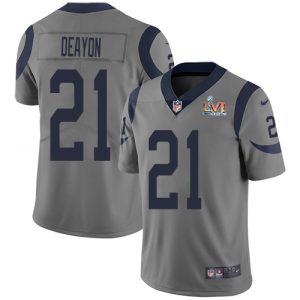 Premium Rams #21 Donte Deayon Gray Super Bowl LVI Patch Men's Stitched NFL Limited Inverted Legend Jersey