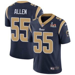 Exquisite Rams #55 Brian Allen Navy Blue Team Color Super Bowl LVI Patch Men's Stitched NFL Vapor Untouchable Limited Jersey