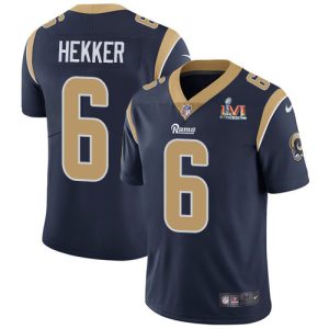 Gorgeous Rams #6 Johnny Hekker Navy Blue Team Color Super Bowl LVI Patch Men's Stitched NFL Vapor Untouchable Limited Jersey