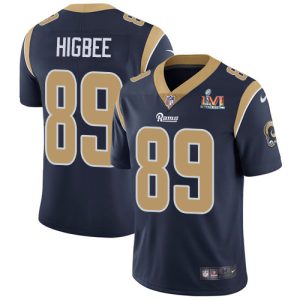 Superior Rams #89 Tyler Higbee Navy Blue Team Color Super Bowl LVI Patch Men's Stitched NFL Vapor Untouchable Limited Jersey