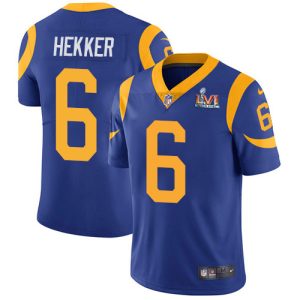 Marvelous Rams #6 Johnny Hekker Royal Blue Alternate Super Bowl LVI Patch Men's Stitched NFL Vapor Untouchable Limited Jersey