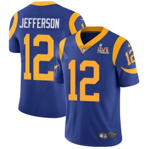 Premium Rams #12 Van Jefferson Royal Blue Alternate Super Bowl LVI Patch Men's Stitched NFL Vapor Untouchable Limited Jersey