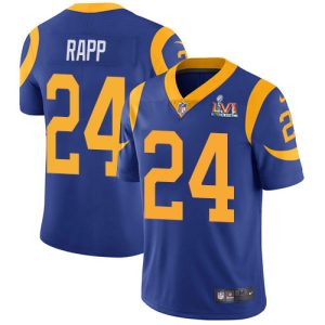 Marvelous Rams #24 Taylor Rapp Royal Blue Alternate Super Bowl LVI Patch Men's Stitched NFL Vapor Untouchable Limited Jersey