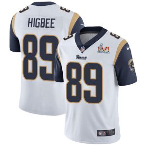 Superior Rams #89 Tyler Higbee White Super Bowl LVI Patch Men's Stitched NFL Vapor Untouchable Limited Jersey