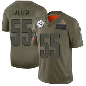 Marvelous Rams #55 Brian Allen Camo Super Bowl LVI Patch Men's Stitched NFL Limited 2019 Salute To Service Jersey