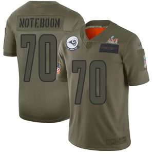 Finest Rams #70 Joseph Noteboom Camo Super Bowl LVI Patch Men's Stitched NFL Limited 2019 Salute To Service Jersey