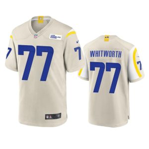 Marvelous Los Angeles Rams #77 Andrew Whitworth Men's Game NFL Jersey - Bone