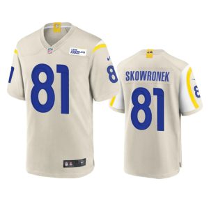 Gorgeous Los Angeles Rams #81 Ben Skowronek Men's Game NFL Jersey - Bone