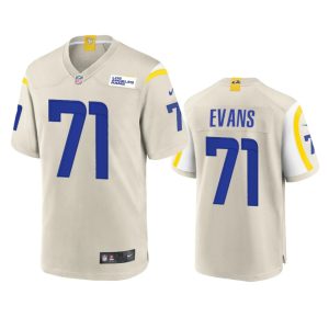 Superb Los Angeles Rams #71 Bobby Evans Men's Game NFL Jersey - Bone