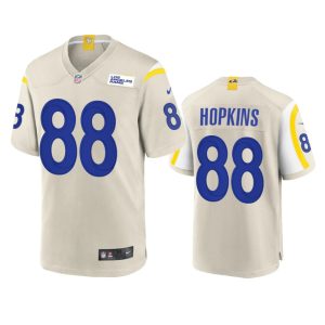 High quality Los Angeles Rams #88 Brycen Hopkins Men's Game NFL Jersey - Bone