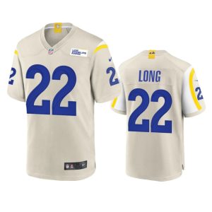 Premium Los Angeles Rams #22 David Long Men's Game NFL Jersey - Bone