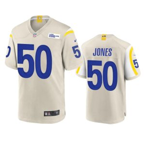 Exceptional Los Angeles Rams #50 Ernest Jones Men's Game NFL Jersey - Bone